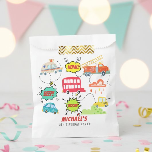 Honig piep in glücklichen Fahrzeugen Junge Geburts Geschenktütchen