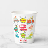 Honig piep in glücklichen Fahrzeugen Junge Geburts Pappbecher (Rückseite)