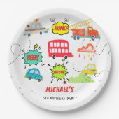 Honig piep in glücklichen Fahrzeugen Junge Geburts Pappteller (Vorderseite)