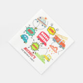 Honig piep in glücklichen Fahrzeugen Junge Geburts Serviette (Ecke)