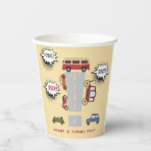 Honig Pieptoto Retrofahrzeuge Junge Geburtstag Pappbecher (Vorderseite)