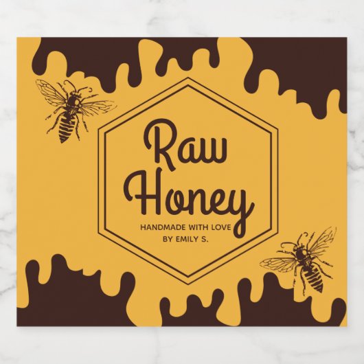 Honig-Produkt-Jar-Label Schaumweinetikett (Einzelnes Label)