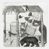 Honig sammeln quadratischer aufkleber (Vorderseite)