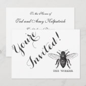 Honig Schwarze Hummel Arbeiterbiene Einladung (Vorne/Hinten)