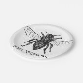 Honig Schwarze Hummel Arbeiterbiene Pappteller (Schrägansicht)