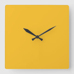 Honig Senf Gelb Trend Farbe Hintergrund Quadratische Wanduhr