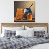 Honig Stillleben - verschmierte Canvas Print Leinwanddruck (Insitu (Schlafzimmer))