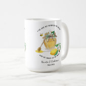 Honig süße Bienen Zitronen Blumen und Blätter  Kaffeetasse (VorderseiteRechts)