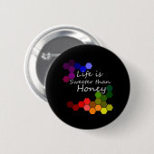 Honig Thema mit positiven Worten Button (Vorne & Hinten)