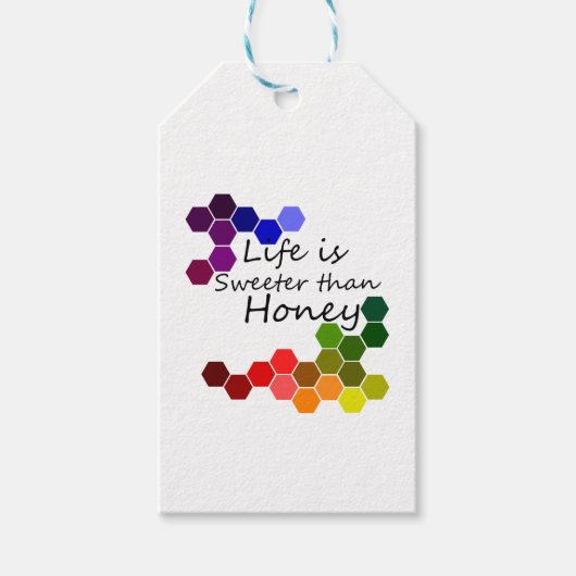 Honig Thema mit positiven Worten Geschenkanhänger (Vorderseite)