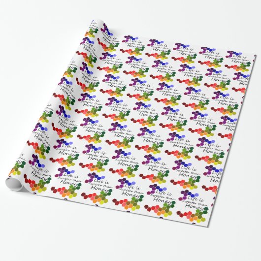 Honig Thema mit positiven Worten Geschenkpapier (Ungerollt)