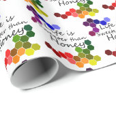 Honig Thema mit positiven Worten Geschenkpapier (Rolleneckpunkt)