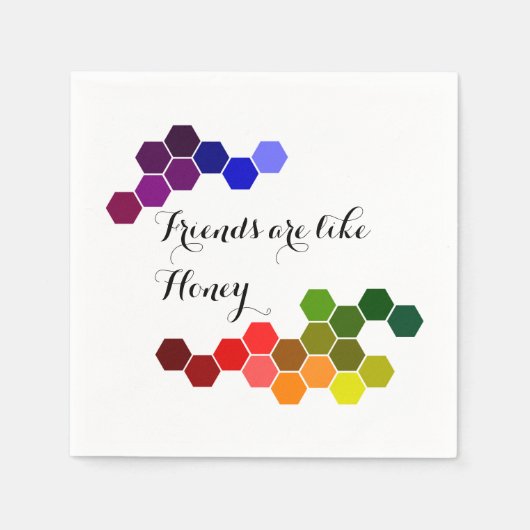 Honig Thema mit positiven Worten Serviette (Vorderseite)
