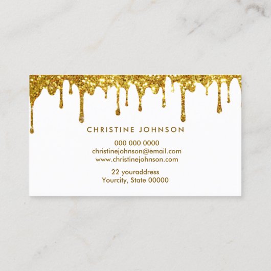 Honig Tropfen Imitat Glitzer Biene Visitenkarte (Rückseite)