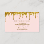 Honig Tropfen Imitate Glitzer Biene auf rosa Hinte Visitenkarte (Rückseite)