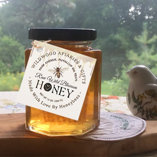 Honig Tropfen und Bienen mit Liebe von Bienen Herz Geschenkanhänger