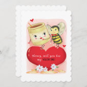 Honig und Biene Vintag Valentine Feiertagskarte (Vorne/Hinten)