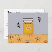 Honig- und Bienenrezeptkarte Postkarte (Vorne/Hinten)
