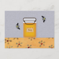 Honig- und Bienenrezeptkarte