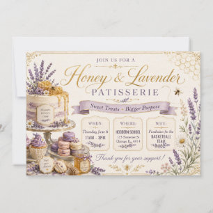 Honig- und Lavendel-Backverkaufs-Design Einladung