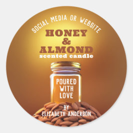 Honig und Mandelkerze Runder Aufkleber
