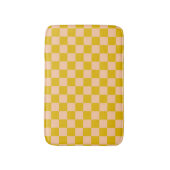 Honig und Peach Checkerboard Badematte (Vorderseite Vertikal)