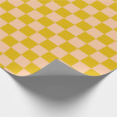 Honig und Peach Checkerboard Geschenkpapier (Ecke)