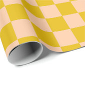 Honig und Peach Checkerboard Geschenkpapier (Rolleneckpunkt)