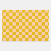 Honig und Peach Checkerboard Geschenkpapier Set (Vorderseite)