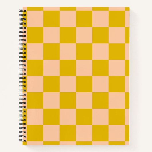 Honig und Peach Checkerboard Notizblock (Vorderseite)