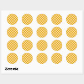 Honig und Peach Checkerboard Runder Aufkleber (Blatt)