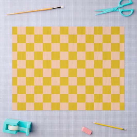 Honig und Peach Checkerboard Seidenpapier (Basteln)