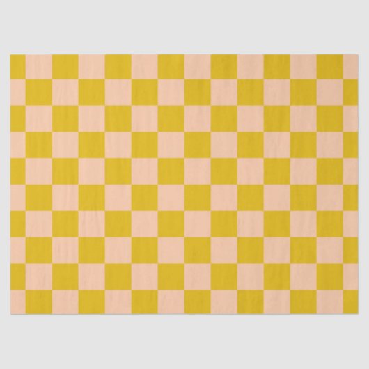 Honig und Peach Checkerboard Seidenpapier (Vorderseite)