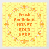 Honig verkauft fensteraufkleber (Blatt)