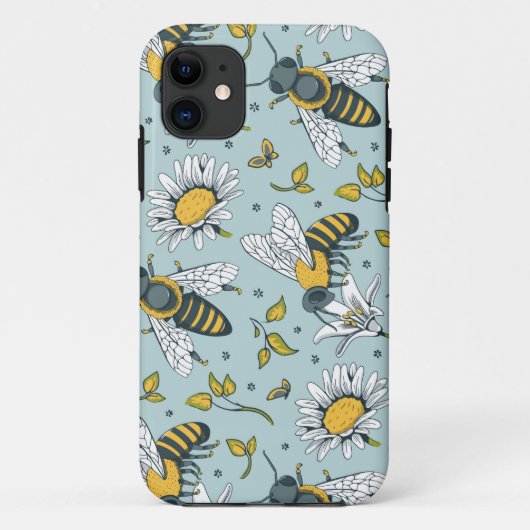 Honig viele Bienen Muster Case-Mate iPhone Hülle (Rückseite)