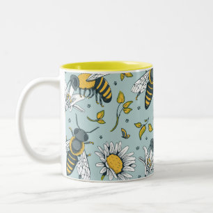 Honig viele Bienen Muster Zweifarbige Tasse
