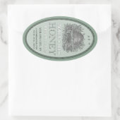 Honig Vintager Oval-Skep mit Grenzetikett Ovaler Aufkleber (Tasche)