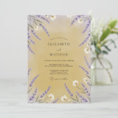 Honig Violette Wildblumen-Hochzeit Einladung (Stehend Vorderseite)