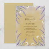 Honig Violette Wildblumen-Hochzeit Einladung (Vorne/Hinten)