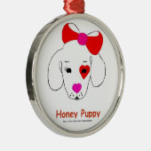 Honig-Welpen-Verzierung Silbernes Ornament (Rechts)