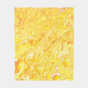 Honig-Zitronen-Gelb-Marmor-Textur abstrakt flüssig Fleecedecke