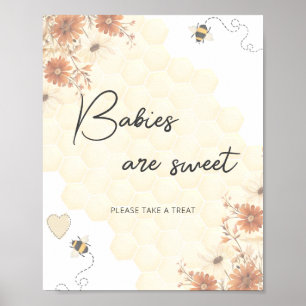 Honigbabys sind süß nehmen eine Leckerei Baby Dusc Poster