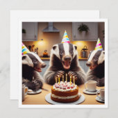 Honigbadger, der Kuchen isst, Einladung zum Honiga (Vorne/Hinten)