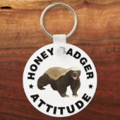Honigbadger hat eine Haltung Schlüsselanhänger (Vorderseite)