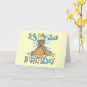 Honigbär 2. Geburtstag T - Shirt und Geschenke Karte (Gelbe Blume)