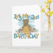 Honigbär 2. Geburtstag T - Shirt und Geschenke Karte (Gelbe Blume)