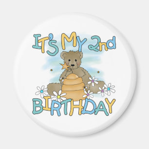 Honigbär 2. Geburtstag T - Shirt und Geschenke Magnet