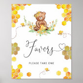 Honigbär bevorzugt Babyduschplakat Poster (Vorne)