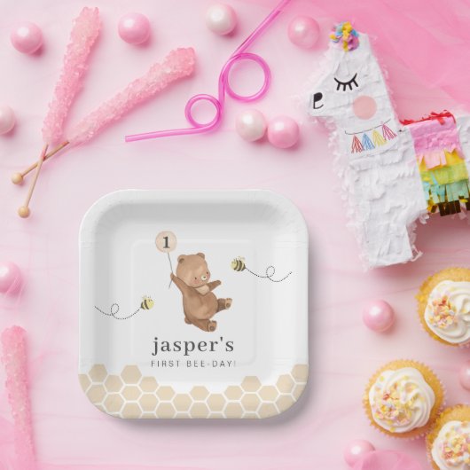 Honigbär erster Bienentag Pappteller (Party)