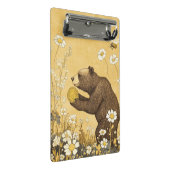 Honigbär in Wiesenblumenfeld Mini Klemmbrett (Schrägansicht)